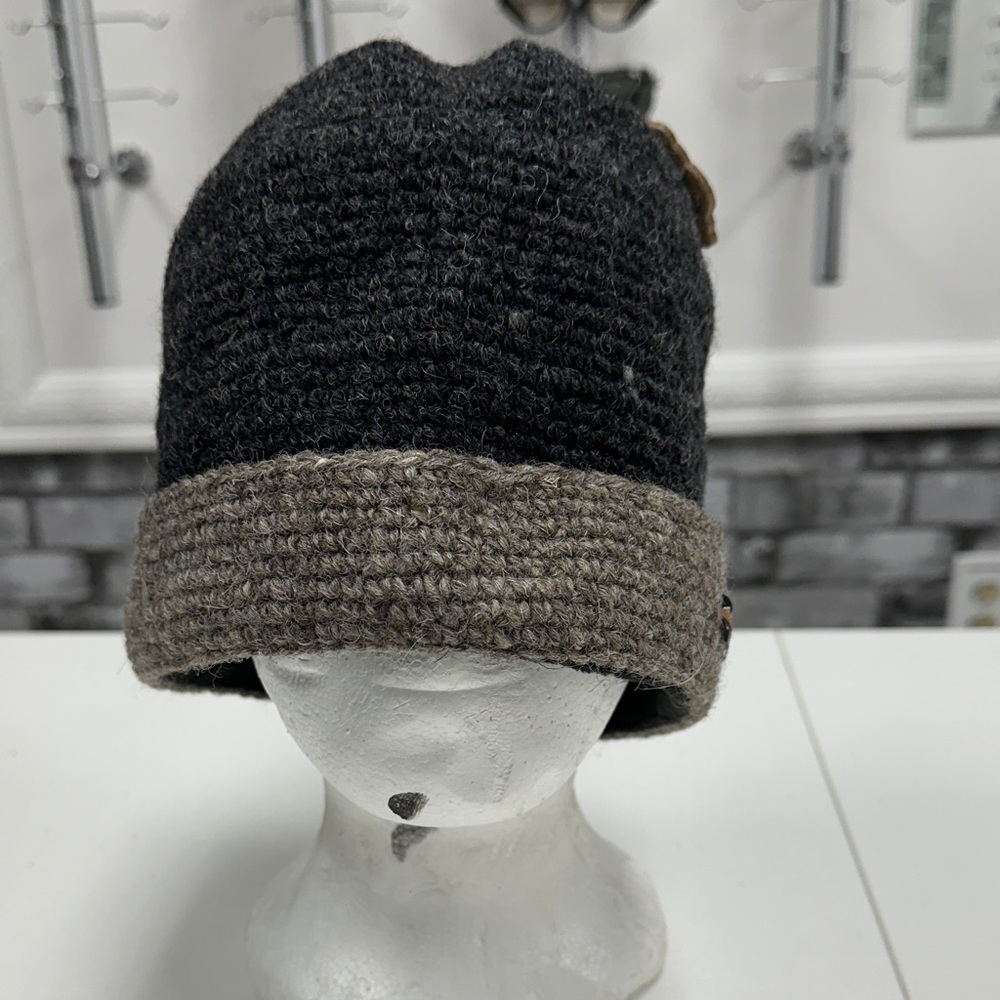 Black and Brown Knit Beanie